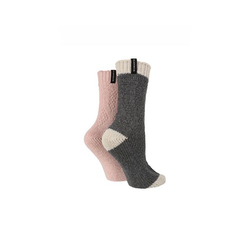 Glenmuir Women's Boot Socks Charcoal And Light Pink