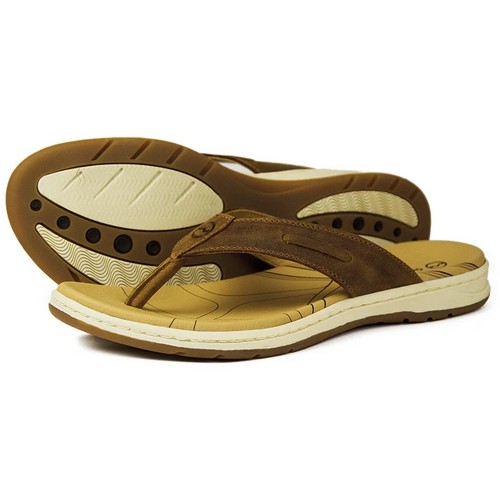 Orca Bay Maui Womens Leather Flip Flop Brown