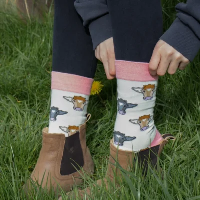 Alternative view of CountryMoos Pink Cow Crew Socks